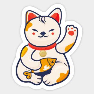 Maneki Neko Lucky Cat Sticker